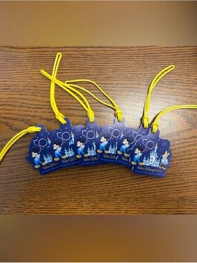 Luggage Tags Walt DisneyWorld Yellow and Blue 50th Anniversary Mickey